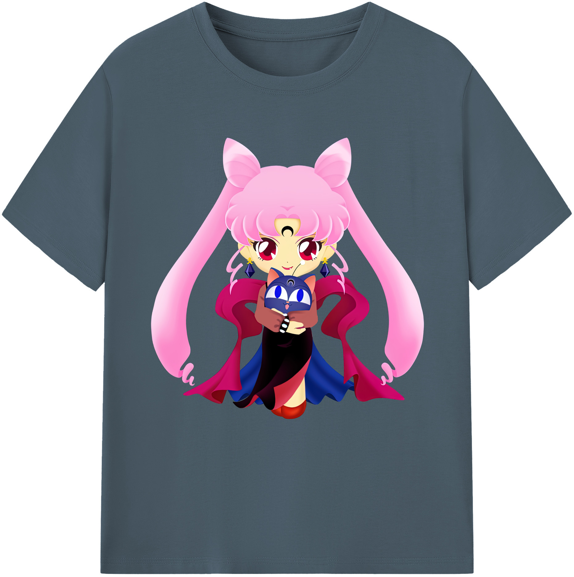 （画像用） 美少女戦士セーラームーン ちびうさ Sailor Moon Chibiusa Tsukino Usagi Small Lady Serenity 綿100％半袖Tシャツ（フロントプリント）